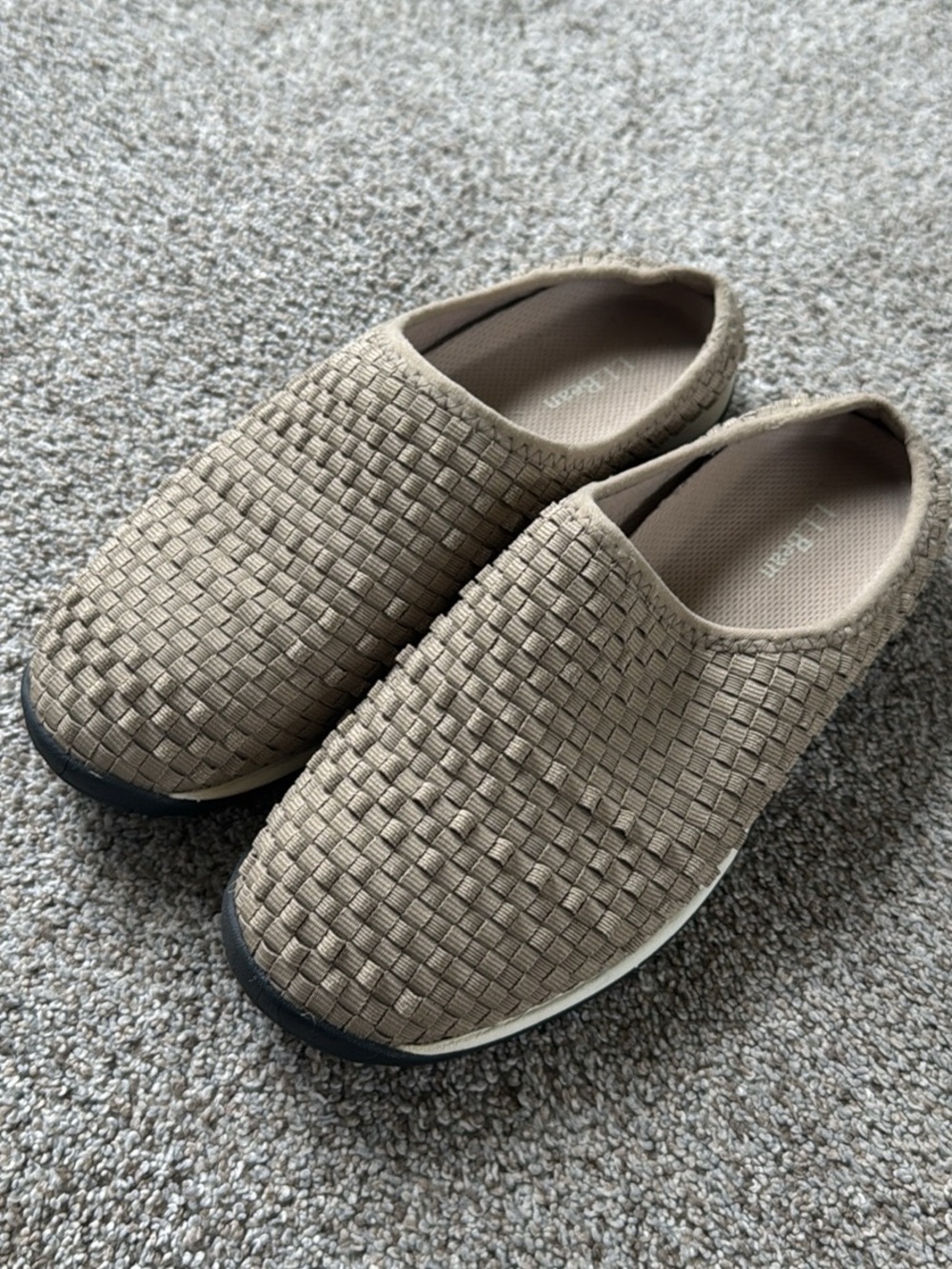 L.L. Bean Women’s Woven Slip-On Loafers in Taupe
